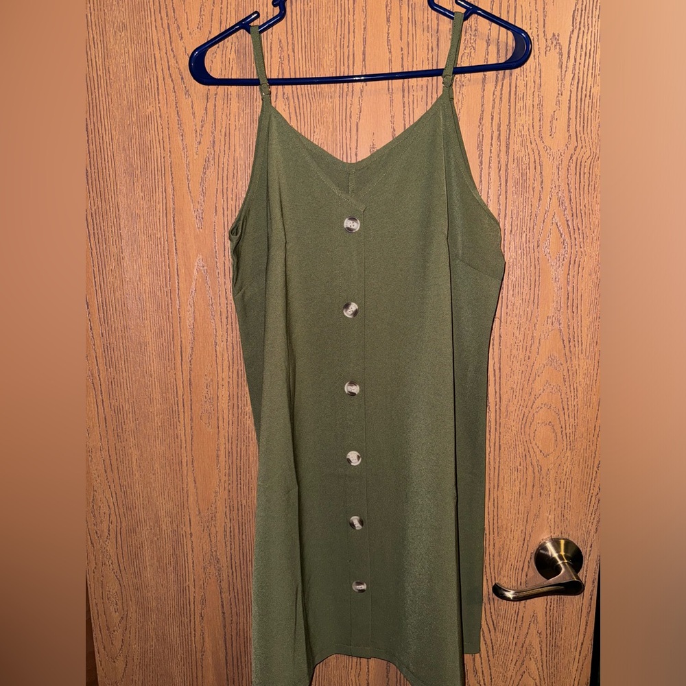 Boutique Button Down Green Dress